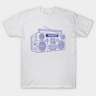 Boombox (Blue Lines) Analog / Music T-Shirt